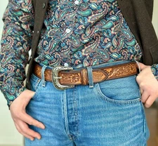 Handmade Western Men's Belt Full Grain Leather With Removable Buckle 1-1/2" Wide