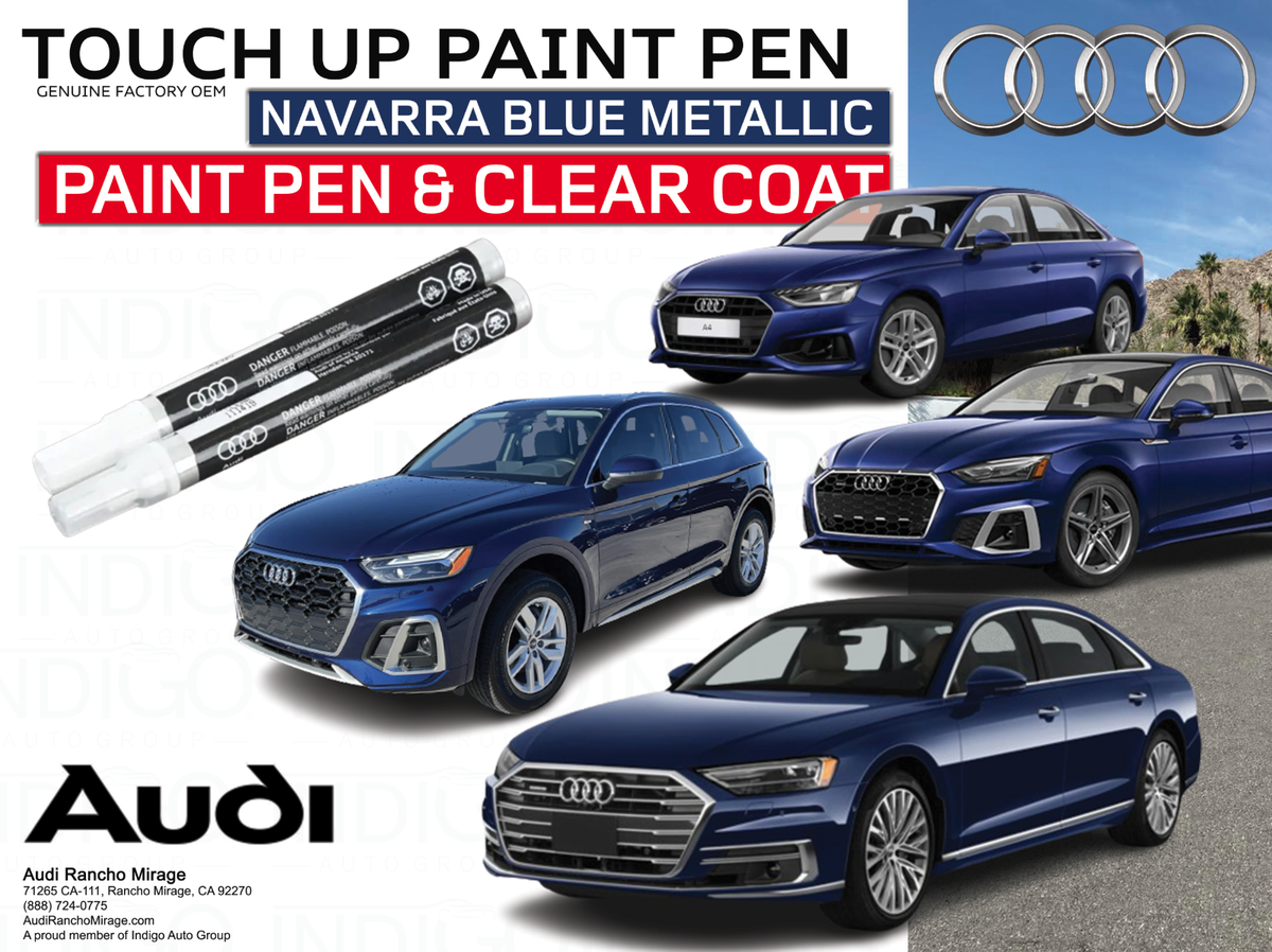 ScratchesHappen Touch Up Paint Kit For Audi Navarra Blue Metallic (LX5H/2D) - Exact Match Scratch Repair