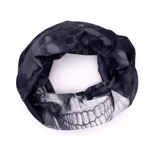 Face Mask Snood Scarf Mens Black Biker Neck Warmer Gaiter Tube Balaclava Bandana - Picture 3 of 18