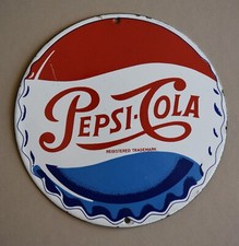 Vintage Pepsi-Cola English Enamel Plaque