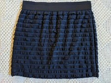 Cute frilly layered ruffle stretch bodycon gothic punk fairy rave mini skirt S