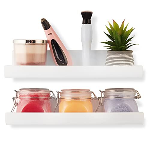 Clear Acrylic Floating Wall Shelves, Two Pack, 15 Inch Wall Bookshelf for White - Bild 1 von 7