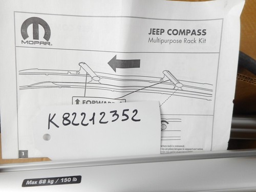 PORTABAGAGLI DUE BARRE IN ALLUMINIO JEEP COMPASS MK DAL 2013 IN POI - Picture 2 of 5
