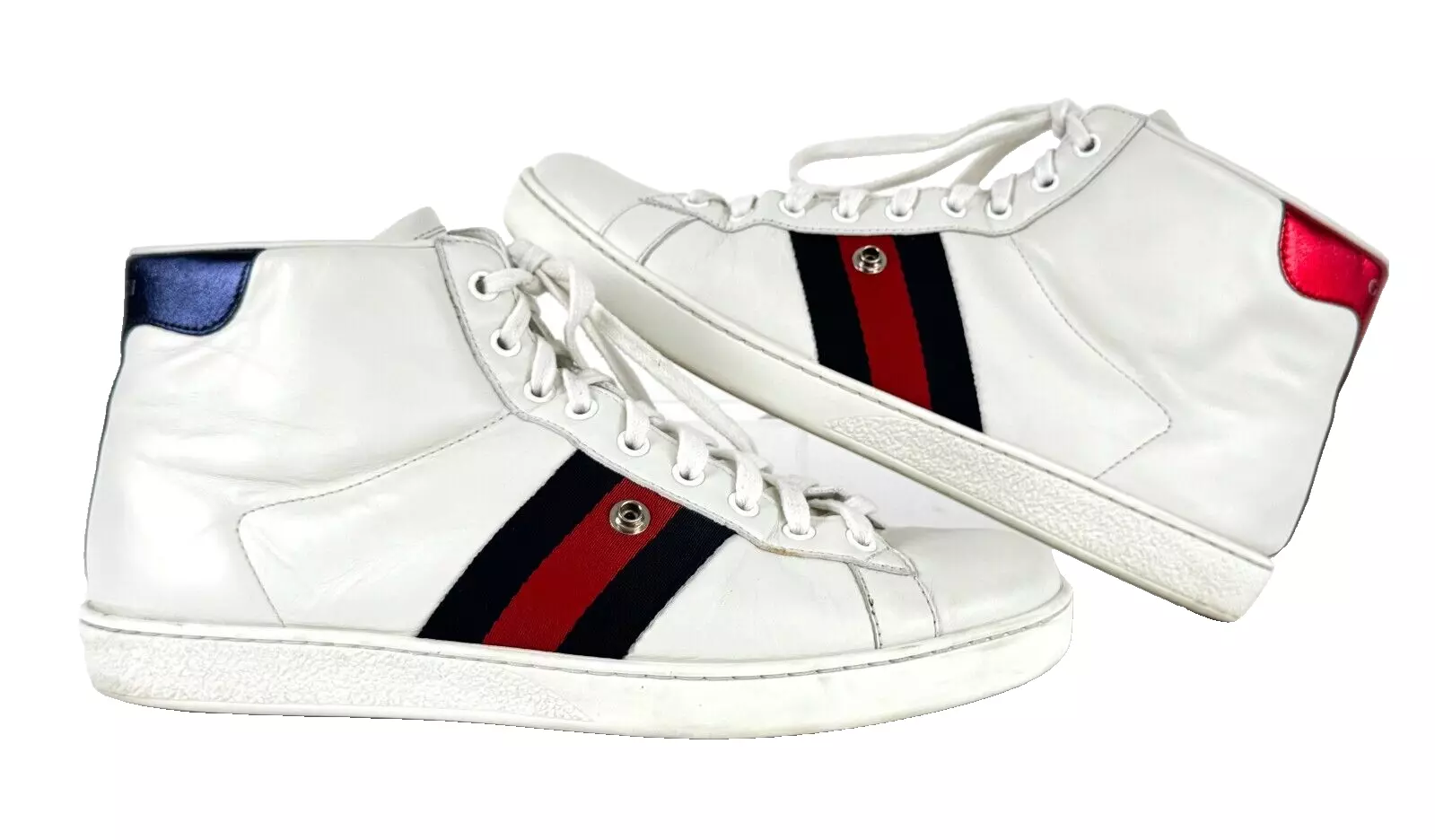 Baskets montantes Gucci homme 8,5 US 8 UK 42 EU cuir blanc as chaussures sans patch