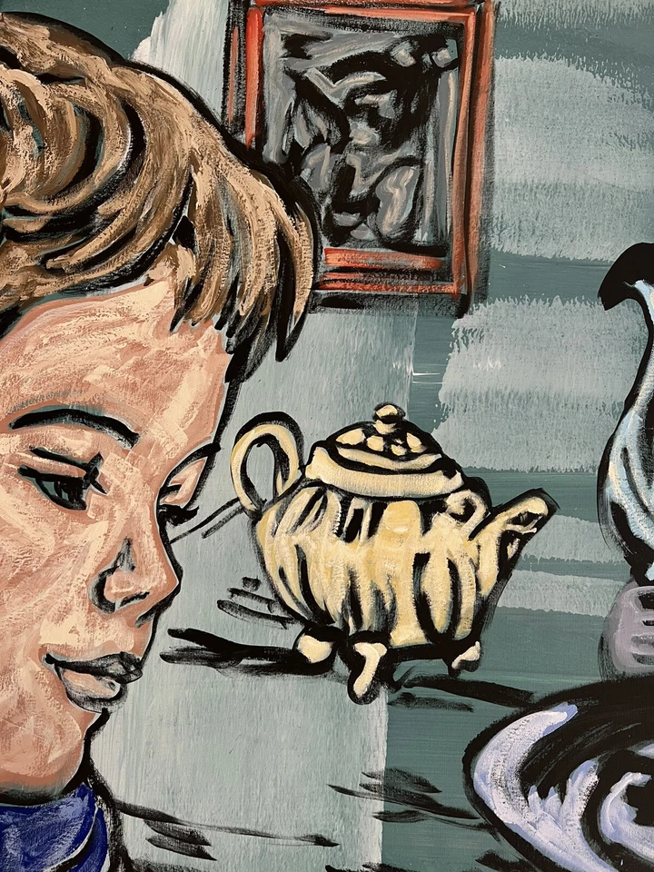 DAVID BROMLEY Children Series "portrait " Polymer on Canvas 121.5 x 152.5cm - image 3 of 4