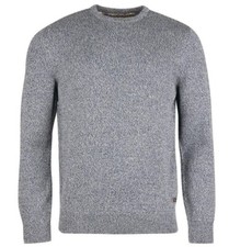 Image of Barbour Cotton Twist Nelson Crew Neck Navy Knit Jumper