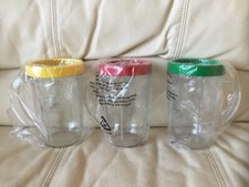 Lot of 3 Magic Bullet Blender Mugs Cup W/Lip Rings Handles Replacement Parts
