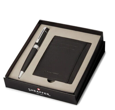 Sheaffer 300 Kugelschreiber G9312 Glänzende Schwarz Mit Chrom Rand & Credit