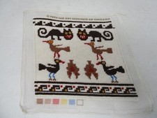 Needlepoint Cat Bird