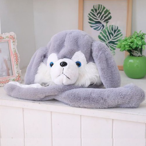 Chapeau en peluche avec oreilles mobiles chapeau en peluche vendre chien oreilles sauteuses chapeau lapin oreille chapeau en mouvement