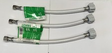 3/8" Comp. x 1/2" FIP x 12" Long Flexible Braided PVC Faucet Connector -Lot of 3