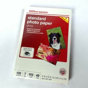 Office Depot Standard Photo Paper Gloss 4x6 100 Sheets 7 Mil 185 GSM Inkjet 735854221867 | eBay
