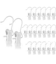 White 38 Pieces Boot Hanger for Closet, Laundry Hooks w Clips Holder Hanging