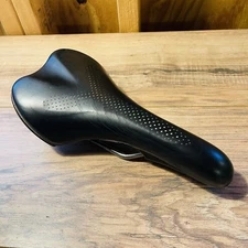 Fizik Nisene Road Saddle Black Perforated Leather Titanium Rails 