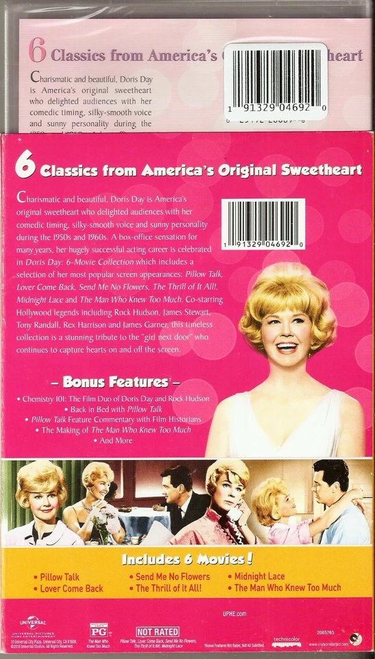 Doris Day DVD 6-Movie Vintage Art Series Film Collection Factory Sealed NEW - Image 2 of 2