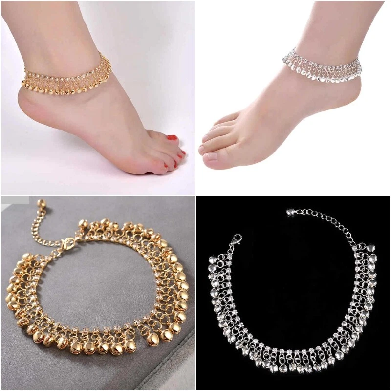 Silver leg chain design for womens clearance