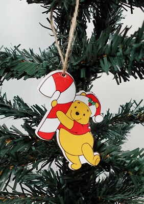Disney Winnie the Pooh Christmas Tree Ornament Holiday Santa Hat