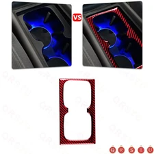 Water Cup Holder Cover Trim For Honda Civic 8th 2006-2011 Red Carbon Fiber
