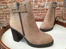SALE Sole Society Taupe Nubuck Leather Jessy High Heel Ankle Boot 7 SALE