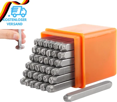 CHRI Schlagzahlen Alphabet Set 37 STK 3Mm, Schlagbuchstaben Stempel Buchstaben A