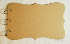 5.5" x 8.5" Bare Chipboard 3-sided Bracket Album 8 pages  16 sides 3 rings