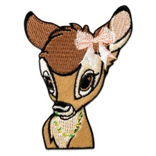 Aufn&auml;her / B&uuml;gelbild - BAMBI Kopf Disney Tier Kinder &ndash; braun -&nbsp;6x8cm