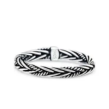 Rope Braid Oxidized Band Solid 925 Sterling Silver Rope Oxidized Thumb Ring