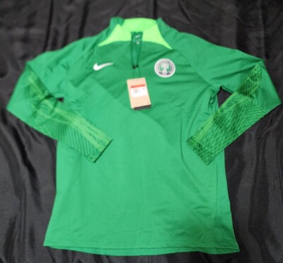 Men Nike Nigeria Strike 1/4 zip Dri-FIT Knit Soccer Drill Top DH6458-302  sz L