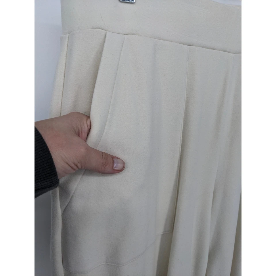 Cabi Unwind Pants Womens Large Cream Elastic Waist Wide Leg Cropped Soft Pull On - Image 4 of 4