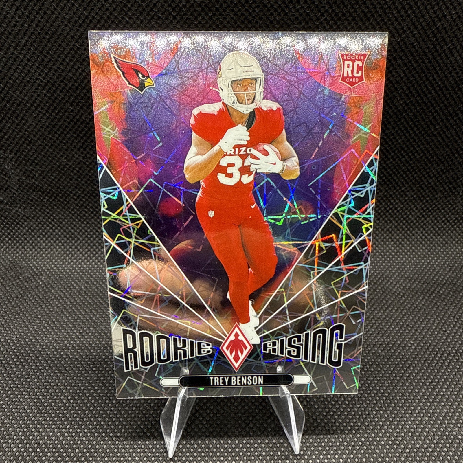 2024 Panini Phoenix - Rookie Rising Trey Benson #RR-TBN Lazer (RC) - Cardinals