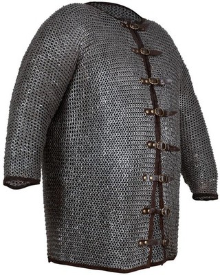 Mytholon Berengar offenes Kettenhemd Stahl geölt Larp Mittelalter #13232