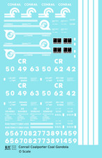 K4 O Scale Decals Conrail Coalporter Coal Gondola White