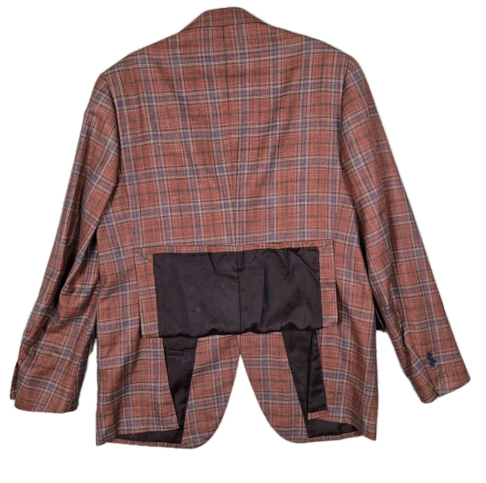 Blazer Isaia Base Sanita "Dandy Attitude" Tela Reciente Talla 46L Rojo Ladrillo Cuadros Foto 2 de 4