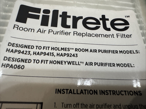 Filtrete 3M Room Air Purifier Filter Replacement HEPA Filtration A/D/H 6 Mos - Picture 5 of 5