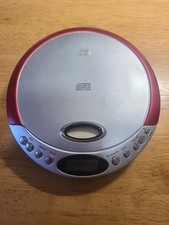 Durabrand CD-566 Portable CD Player Red Silver Tested Compact Disc Digital Audio