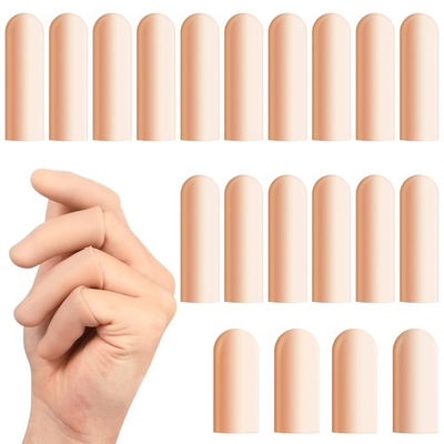 #ad 20 Pcs Gel Finger Cots Reusable Silicone Finger Protectors amp; Thumb Cots Flexi $7.99