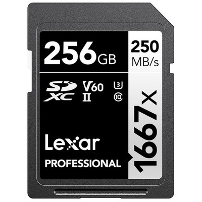 256GB Professional 1667x SD Card, UHS-II, C10, U3, V60, Full HD, 4K, Up To 25...