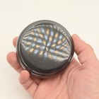 Vintage Japanese Black Lacquer Round Trinket Jewelry Box Lady & Flower Scene — photo 4