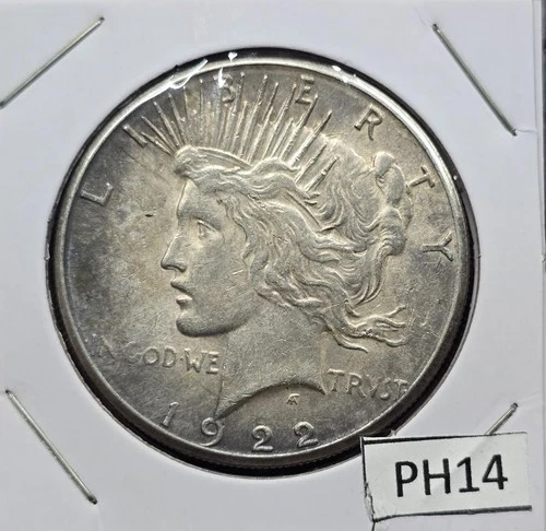 1922 S Peace Silver Dollar, VERY GOOD. Actual item shown (PH14)