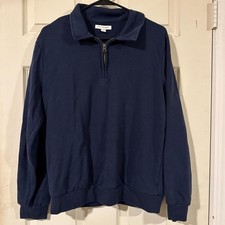 Navy blue quarter zip sweatshirt
