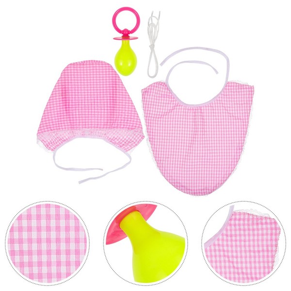 Juego de 3 piezas de accesorios divertidos disfraz de bebé babero juego infantil