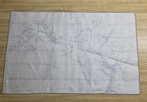 Tovagliette vintage in lino. Alberi bianchi e neri. Set di 4. Belga. 18"x12 - Foto 7 di 7