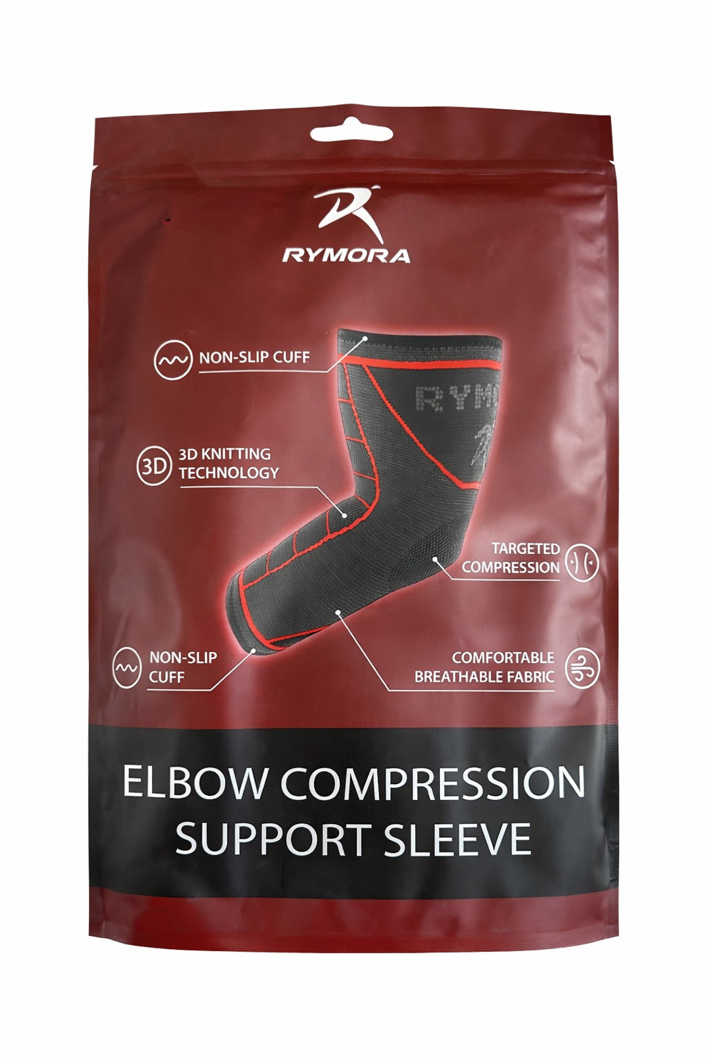 RYMORA ELBOW COMPRESSION SUPPORT SLEEVE 1 PAIR LARGE NON SLIP TENNIS GOLFER GYM