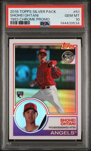 2018 Topps Silver Pack Shohei Ohtani 1983 Chrome Promo Rookie Card PSA 10 GEM MT