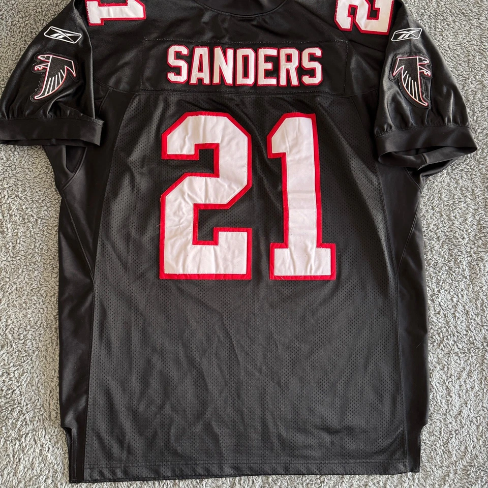Camiseta 2001 Vintage Reebok Deion Sanders NFL Atlanta Falcons Pro Line 54 XL Bird - Imagem 3 de 4
