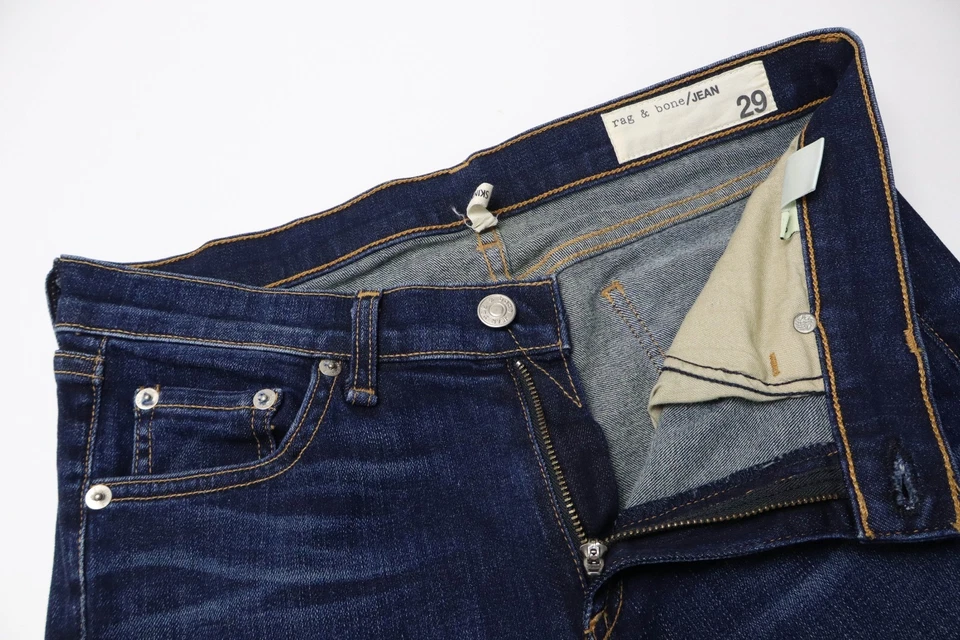 RAG & BONE Skinny Jeans Damen W29 Slightly Fade Effect Whiskers Zip Fly Blue - Bild 4 von 4