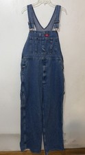 Dickies Bib Overalls Men 36x32 Blue Denim Stonewashed Indigo Work Carpenter 8396