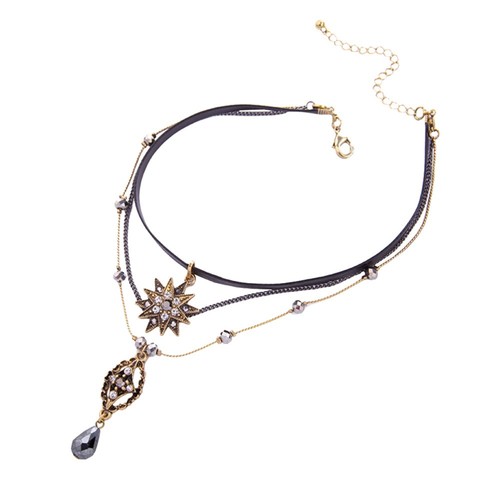 Water Drop Pendant Necklace Women's Delicate Choker Stylish Chain - 第 7/12 張圖片