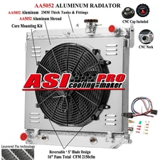 3 Row Aluminum Radiator Shroud Fan Fit 2004-2012 Chevy Colorado GMC Canyon 3.5L