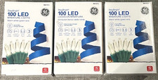3 Boxes GE StayBright 100 LED Mini String Lights Warm White/Green Wire 24.7ft